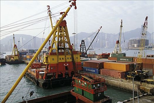 中国,香港,港口,货箱,码头