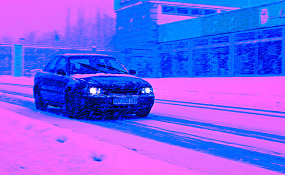 驾驶,下雪,危险,黑森州,德国,欧洲