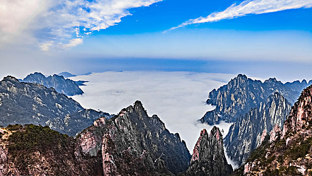 安徽省黄山市黄山风景区天海大峡谷自然景观