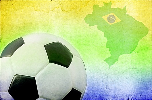 足球,巴西,地图,彩色,旗帜