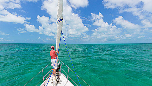 巴哈马,岛屿,女人,帆船,船首,画廊