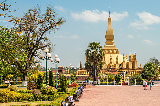 塔銮寺,万象,城市,老挝