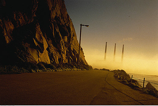 道路,雾,加利福尼亚,美国
