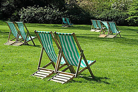 折叠躺椅,公园,伦敦