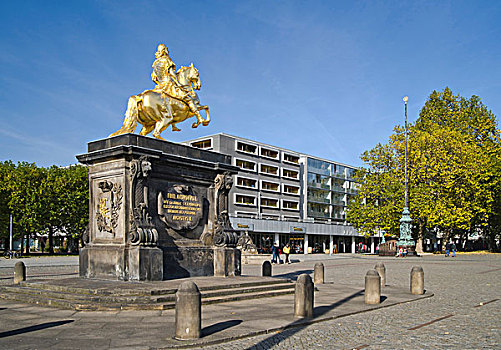 骑马雕像,德累斯顿,萨克森,德国,欧洲