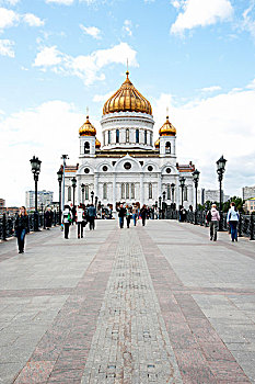 大教堂,耶稣,救星,堤岸,莫斯科,河,俄罗斯