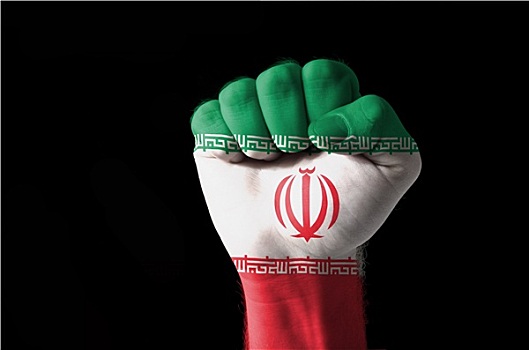 拳头,涂绘,彩色,伊朗,旗帜