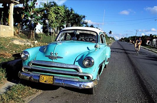 古巴,圣地亚哥,省,老,美洲,汽车