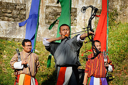弓箭手,地区,不丹,亚洲