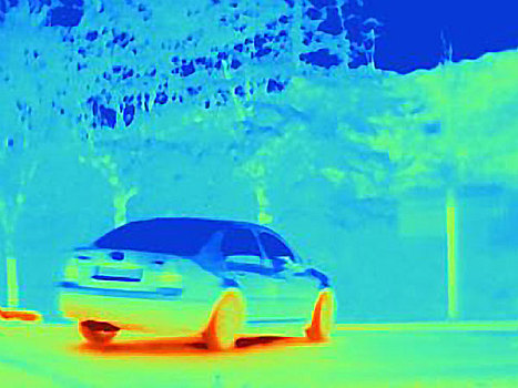 热成像,热,轮胎,排放,速度,汽车