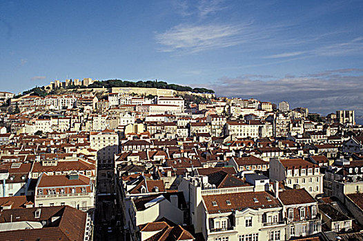 欧洲,葡萄牙,里斯本,城堡,风景,上面