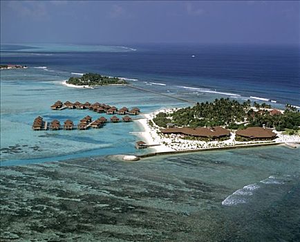 航拍,南马累环礁,马尔代夫,印度洋