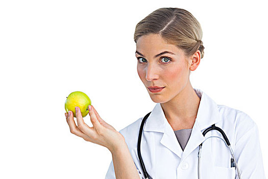 医护人员,拿着,苹果,手,看镜头