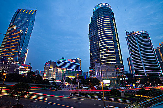 重庆观音桥城市夜景,繁华都市