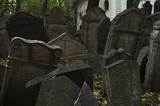 墓地,犹太区,布拉格,捷克共和国