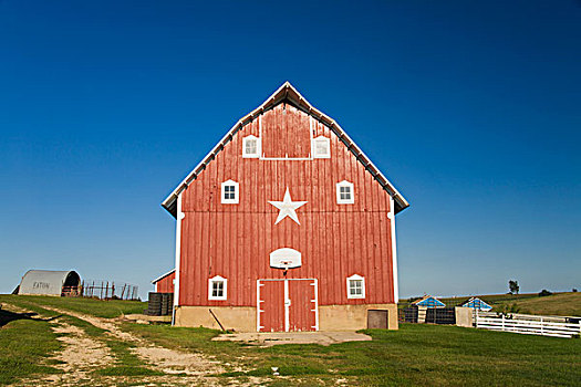 红色,谷仓,农场,靠近,爱荷华,美国