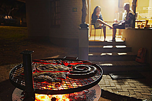 肉,烹调,烧烤,休息,露营,克鲁格国家公园,南非