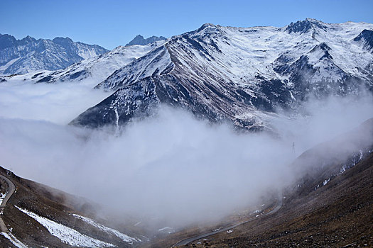 川西高原,雪山,旅游,徒步,巴朗山,云海