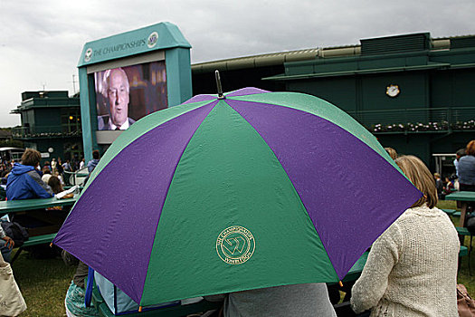 英格兰,伦敦,温布尔登,伞,雨,网球,冠军,2008年