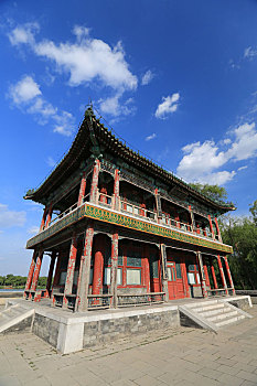 北京皇家园林颐和园景明楼南配楼