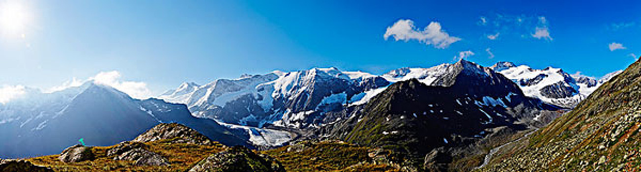 山,顶端,匹兹河谷,提洛尔,奥地利