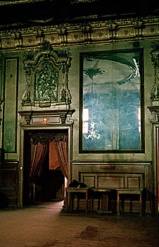 室内,尘土,早,20世纪,舞厅,镜子,绿色,墙壁,柏林,德国,2008年