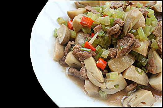 芹菜蘑菇炒牛肉