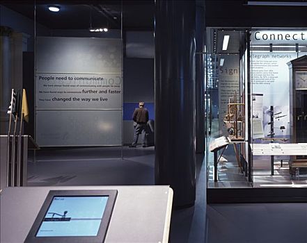 沟通,展示,博物馆,苏格兰,互动,区域,陈列柜