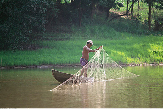 钓鱼,男人,巴西