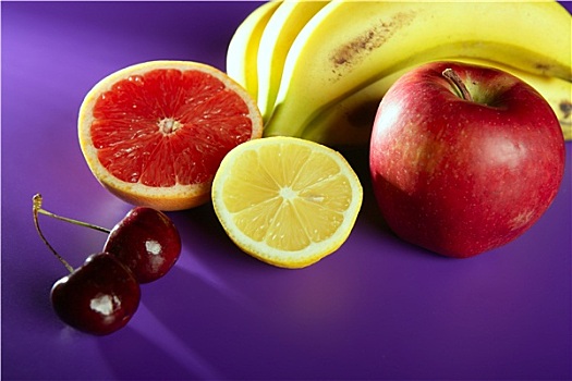 水果,静物,紫色背景
