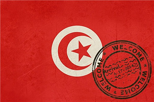 欢迎,突尼斯,旗帜,护照