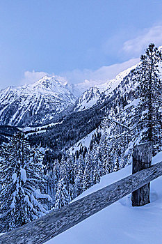 风景,雪,顶峰,山谷,恩加丁,瑞士