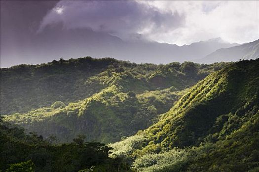 山峦,考艾岛,夏威夷,美国