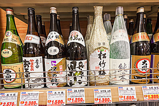 日本,本州,东京,酒品商店,日本米酒,瓶子