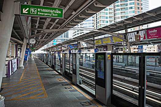 高架列车,车站,站台,曼谷,公交,泰国,亚洲