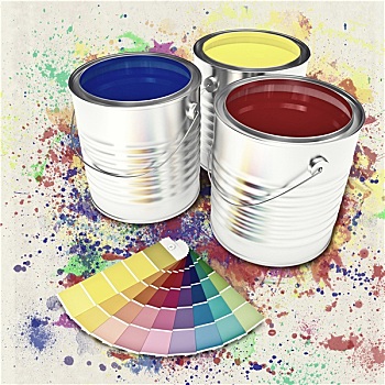 罐,彩色,涂绘