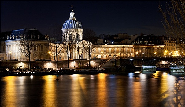 法国,学院,巴黎,夜晚