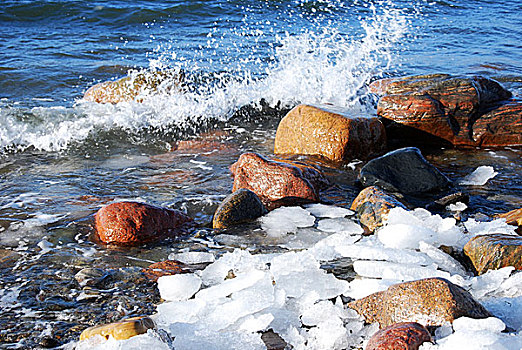 冰块,石头,海岸