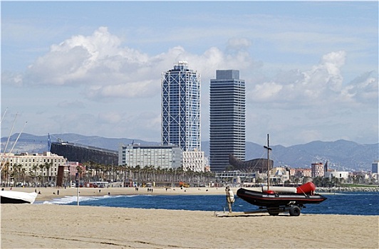 海滩,巴塞罗那,西班牙