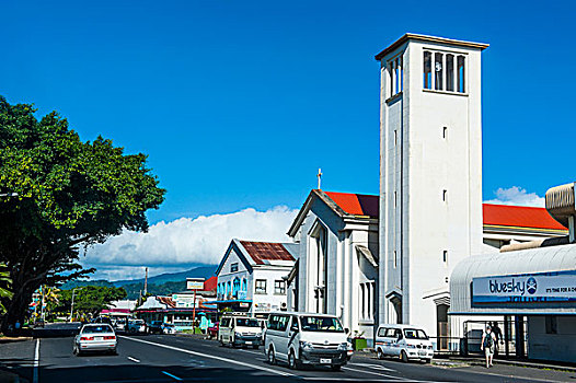 大教堂,市区,乌波卢岛,萨摩亚群岛,南太平洋