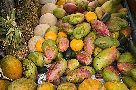 热带水果,站立,老,玛扎特兰,墨西哥
