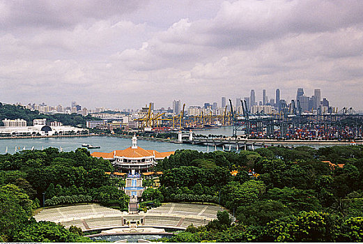 俯视,港口,新加坡
