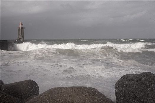 风暴,海洋,诺曼底,法国