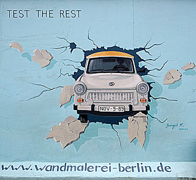 测验,休息,卫星牌汽车,柏林墙,儿童,柏林,德国,欧洲