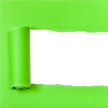 绿色,撕破,纸,方形,背景