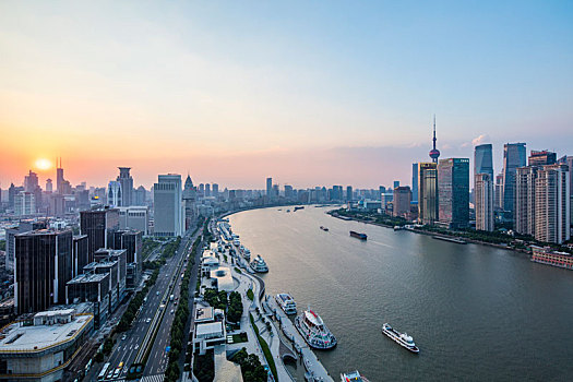 上海,黄浦江,两岸,夜景