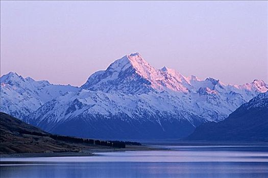 普卡基湖,库克山,南阿尔卑斯山,山峦,普卡基,南岛,新西兰