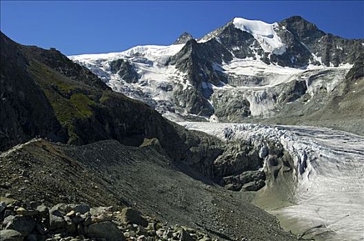 大锅,冰河,顶峰,瓦莱,阿尔卑斯山,瑞士,欧洲