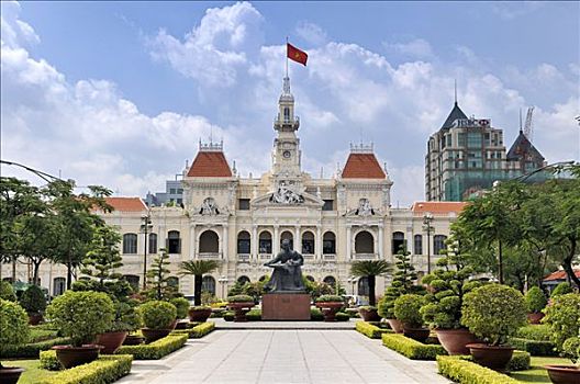 历史,市政厅,西贡,胡志明市,越南,东南亚