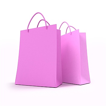 一对,粉色,购物袋